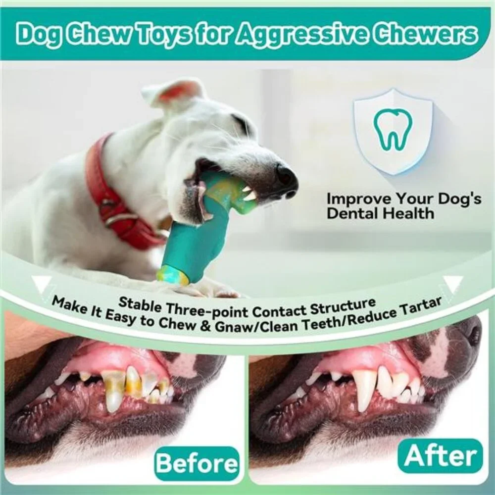 Dog Toys for Aggressive Chewers, Interactive Dog Chew Toys for Large Dogs,